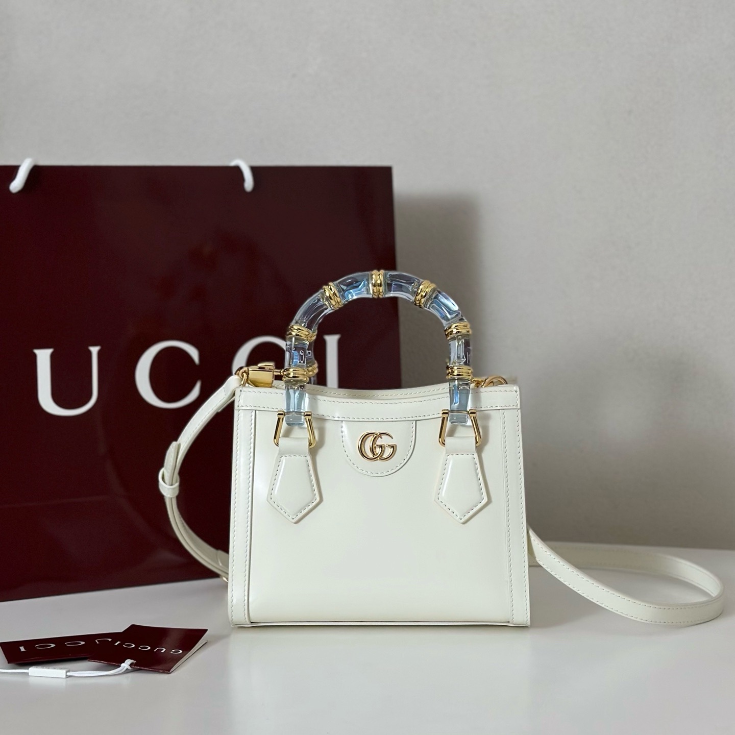 Gucci Diana small tote bag 832936 white