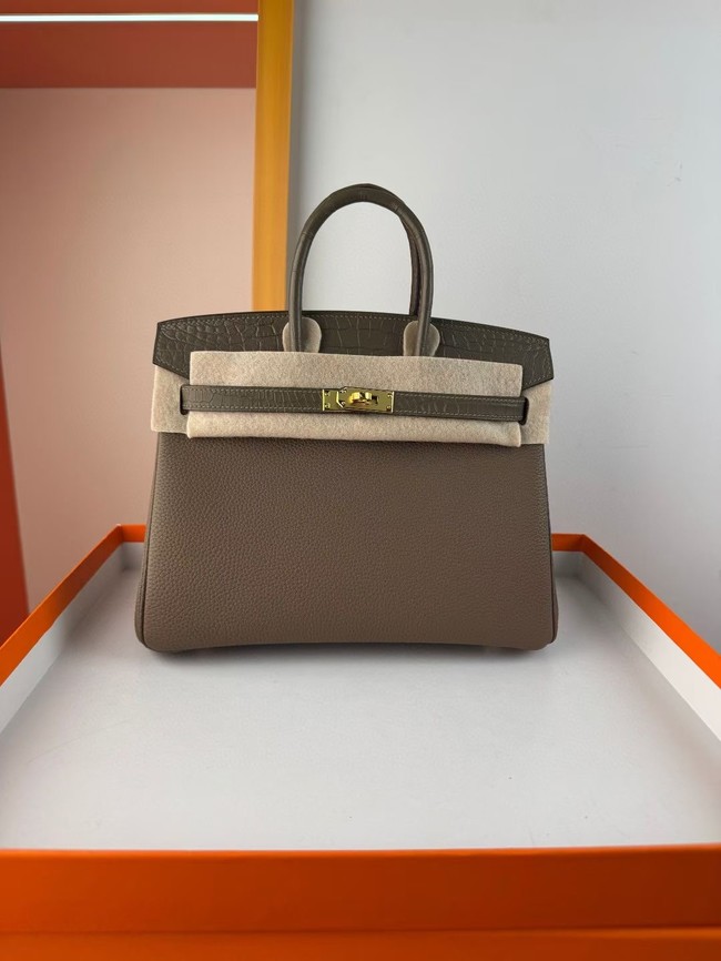 Hermes Birkin Bag Leather Nile crocodile&togo HBK2530-2