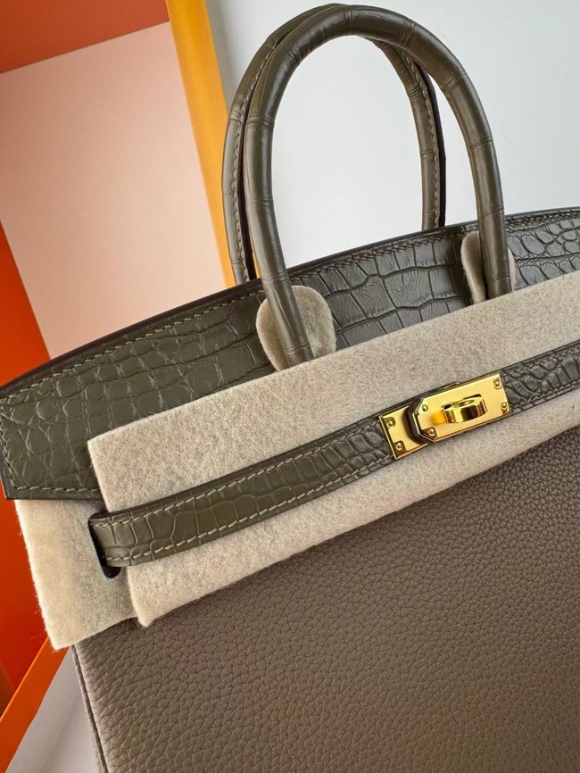 Hermes Birkin Bag Leather Nile crocodile&togo HBK2530-2