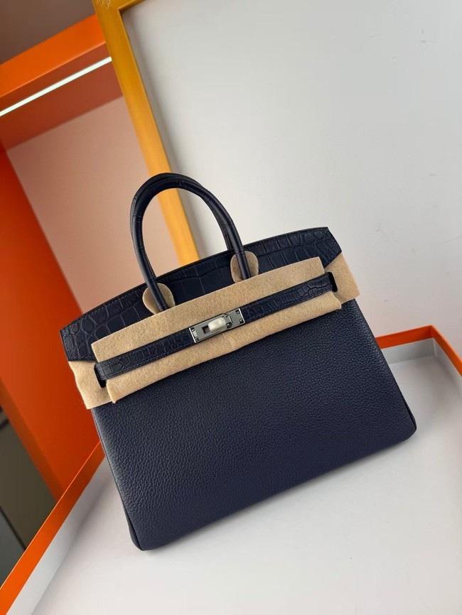 Hermes Birkin Bag Leather Nile crocodile&togo HBK2530-4