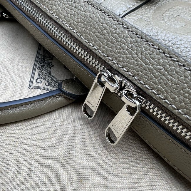 Gucci Jumbo GG Leather Briefcase 658573  gray