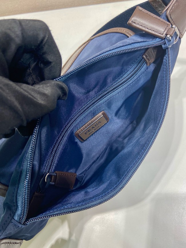 Prada Re-Nylon and suede belt bag 2VH176 blue
