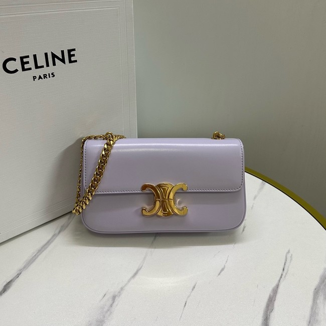 Celine CHAIN SHOULDER BAG TRIOMPHE IN SHINY CALFSKIN 197992 LIGHT LILAC