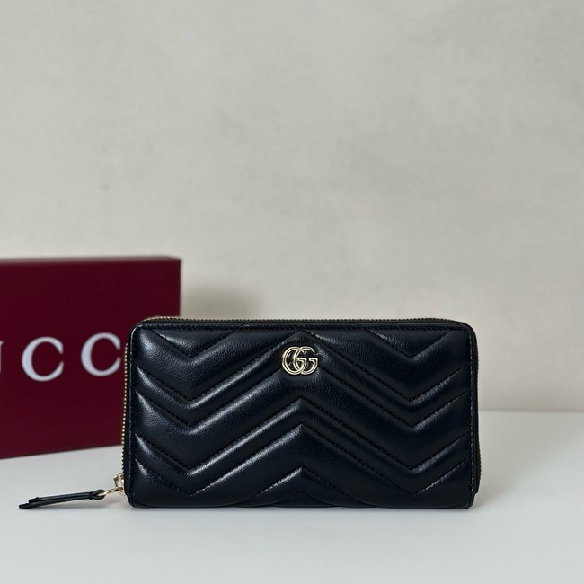 Gucci GG Marmont zip around wallet 837758 black