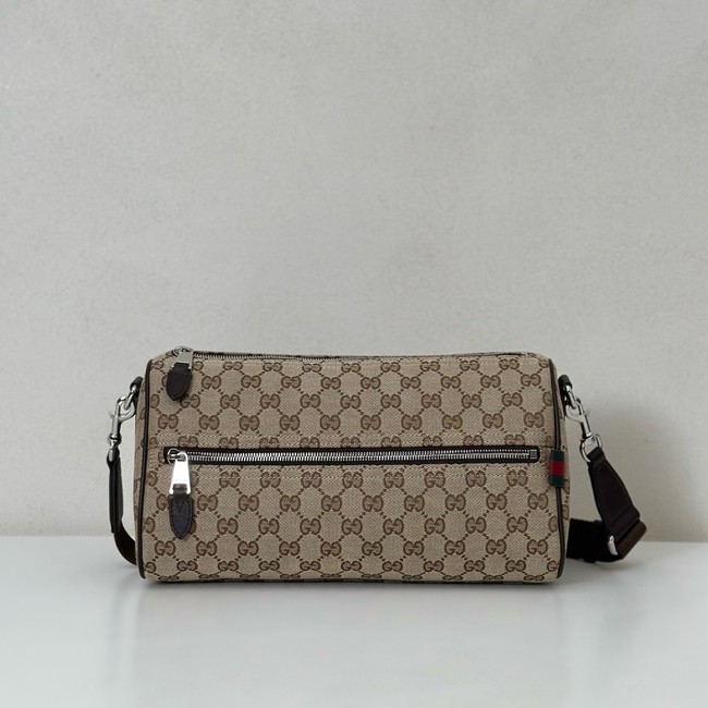 Gucci GG canvas small cylinder bag 834455 brown