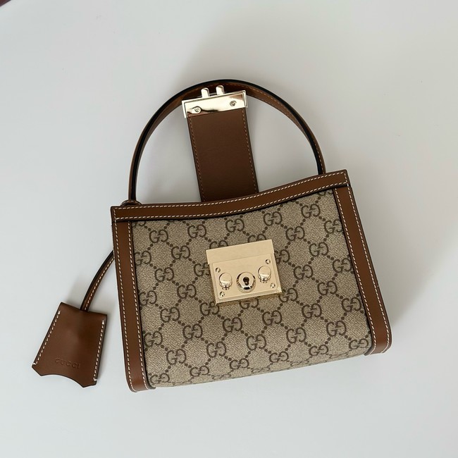 Gucci Padlock small top handle bag 841653 brown