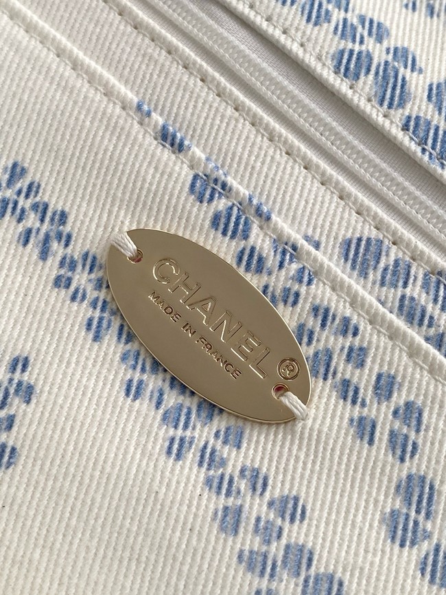 Chanel Flap Bag AS5454 Light blue & White