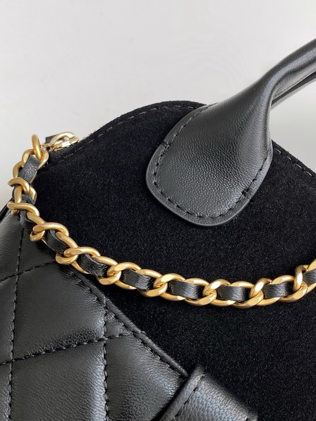 Chanel MINI TOTE BAG Suede Calfskin AS4742 black