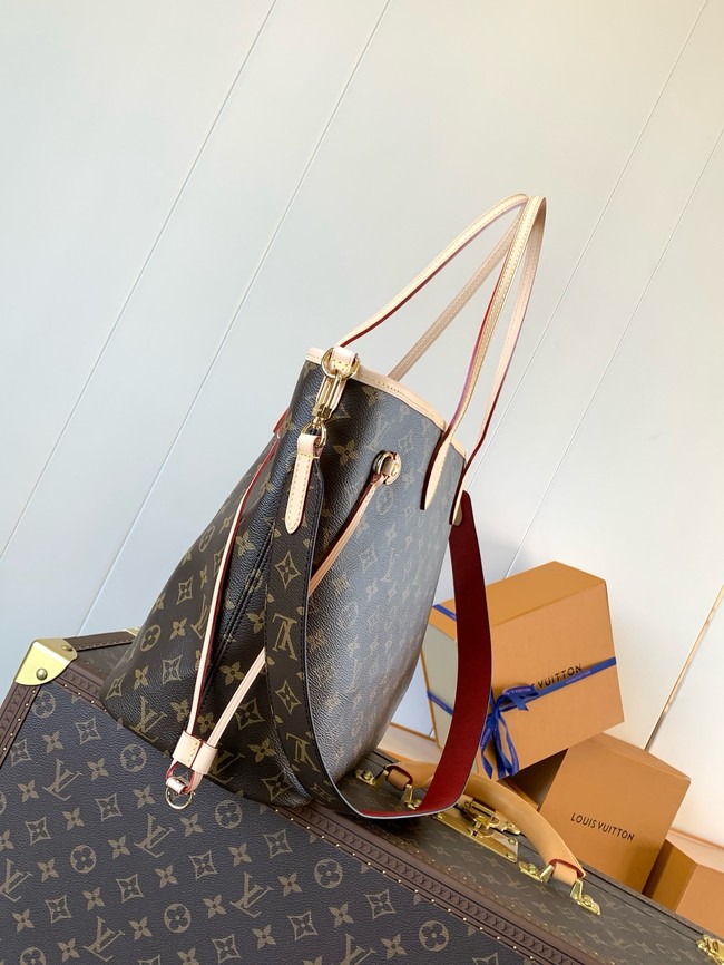 Louis Vuitton Neverfull Bandouliere Inside Out MM M12257 Monogram&red