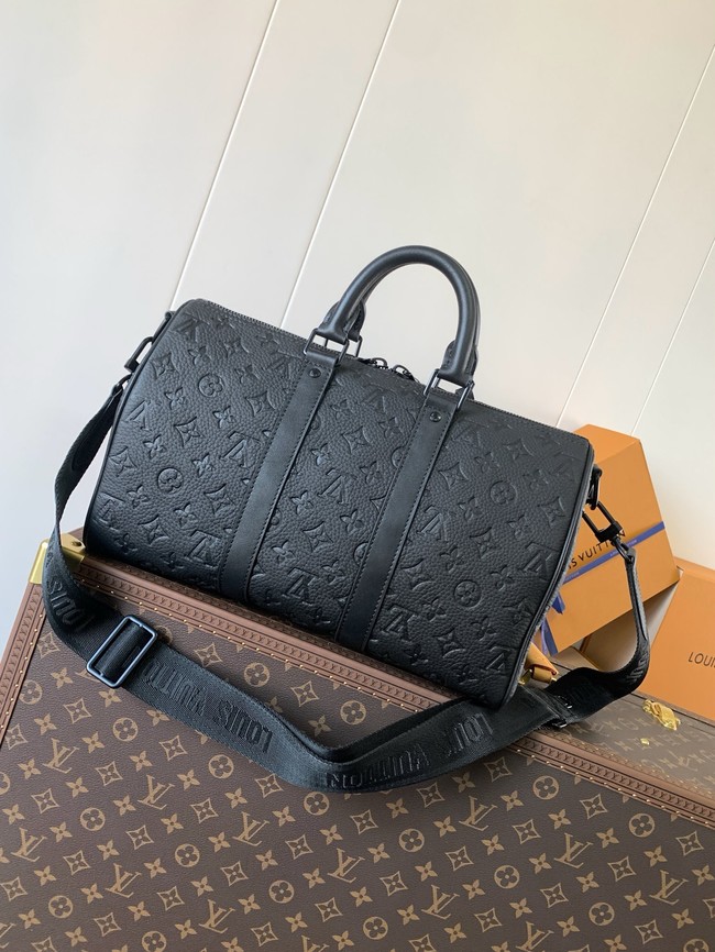Louis Vuitton Monogram Empreinte Keepall Bandouliere 35 M46655 black
