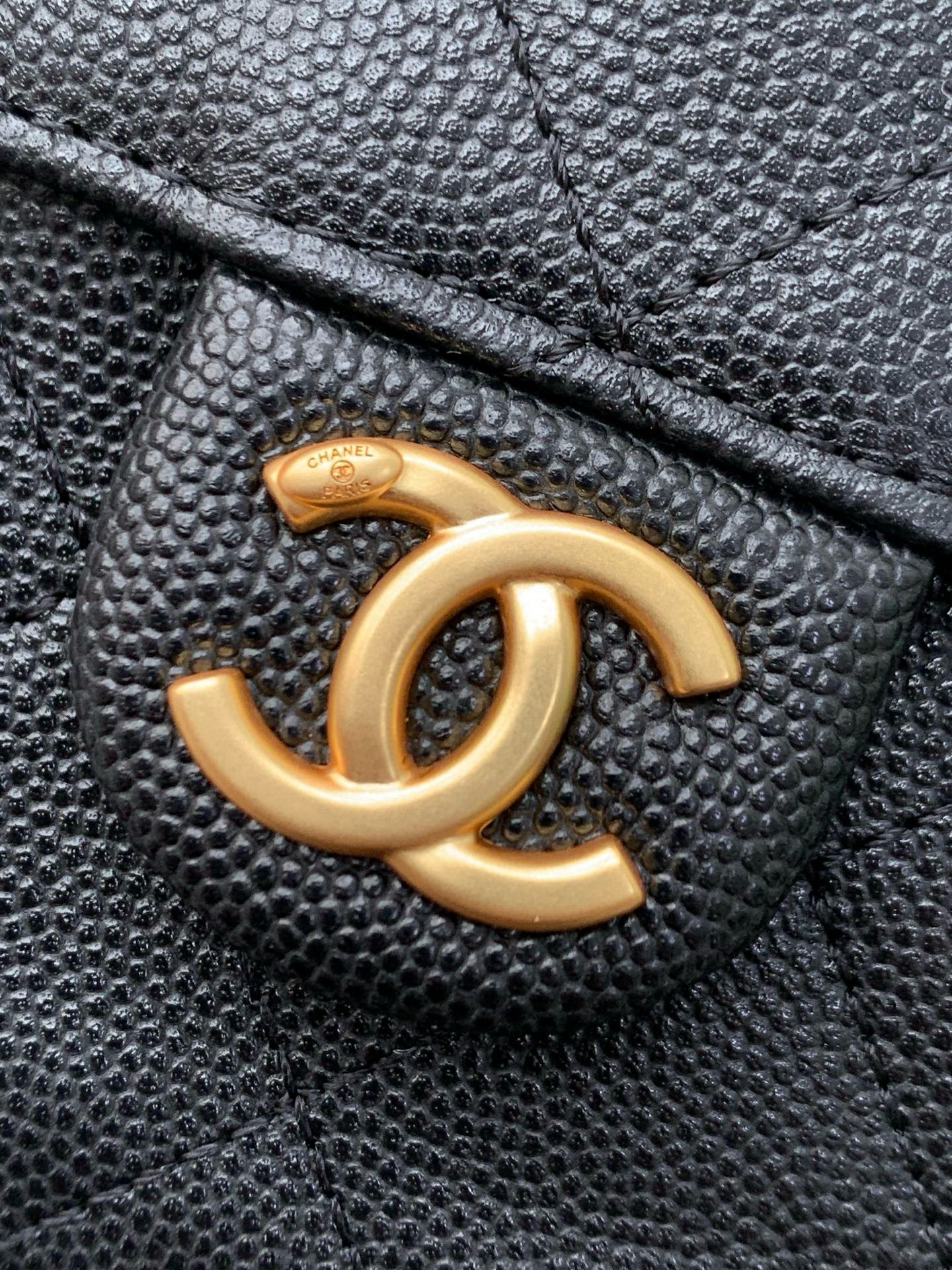 Chanel 25 Bag Original Caviar Leather Backpack AS5600 Black