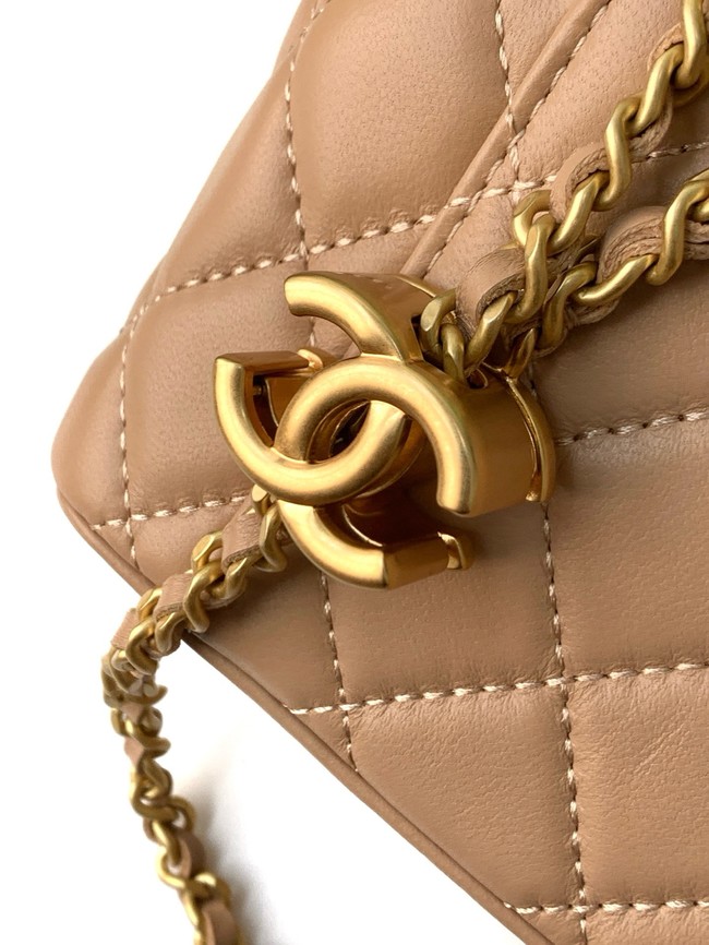 CHANEL Lambskin Vanity with Chain AP3940 Apricot