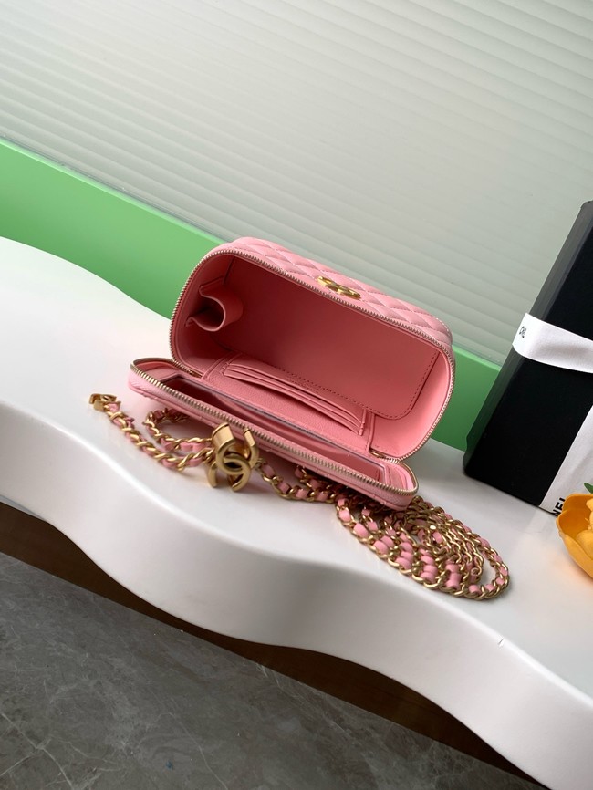 CHANEL Lambskin Vanity with Chain AP3940 pink