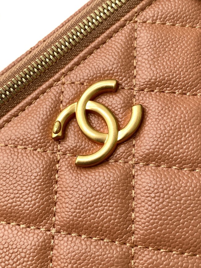 CHANEL MINI CLUTCH Grained Calfskin AP3940 brown
