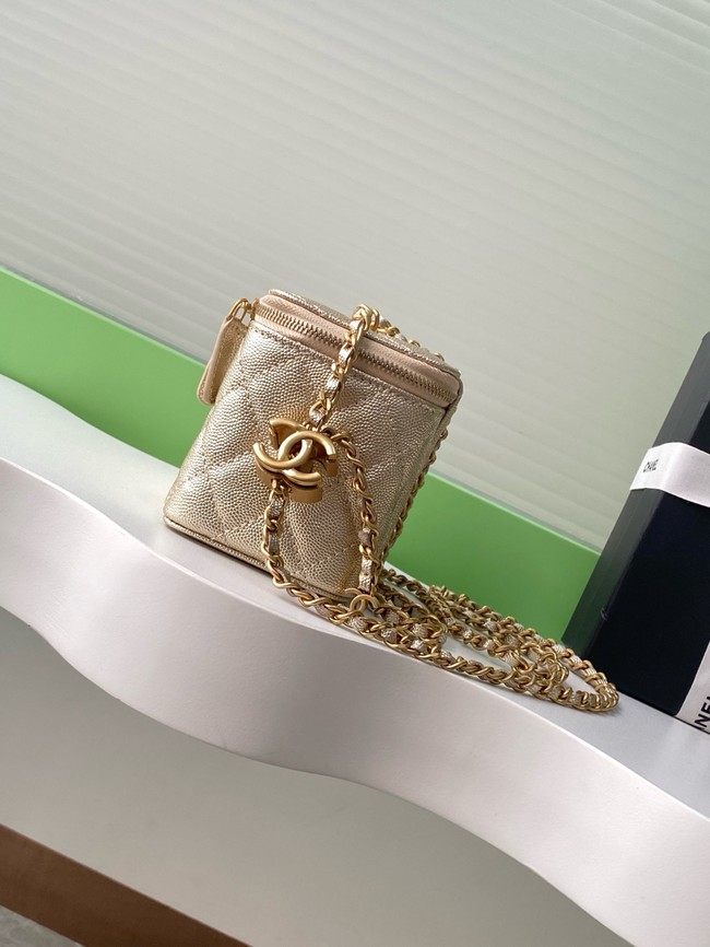 CHANEL MINI CLUTCH Grained Calfskin AP3940 gold