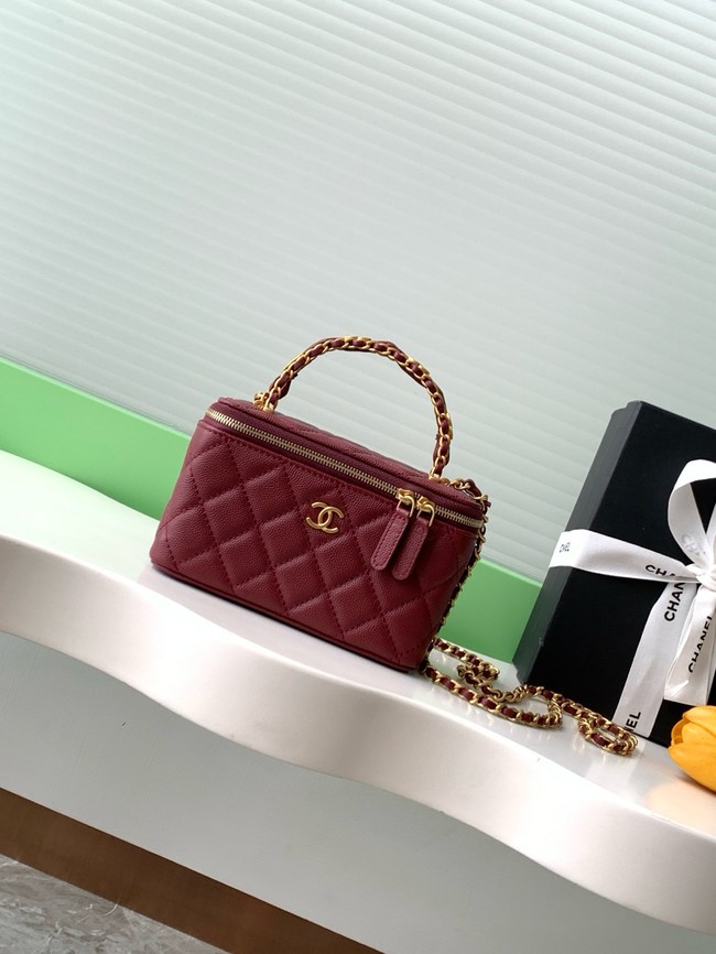 CHANEL Classic Small Vanity with Chain AP4799 burgundy
