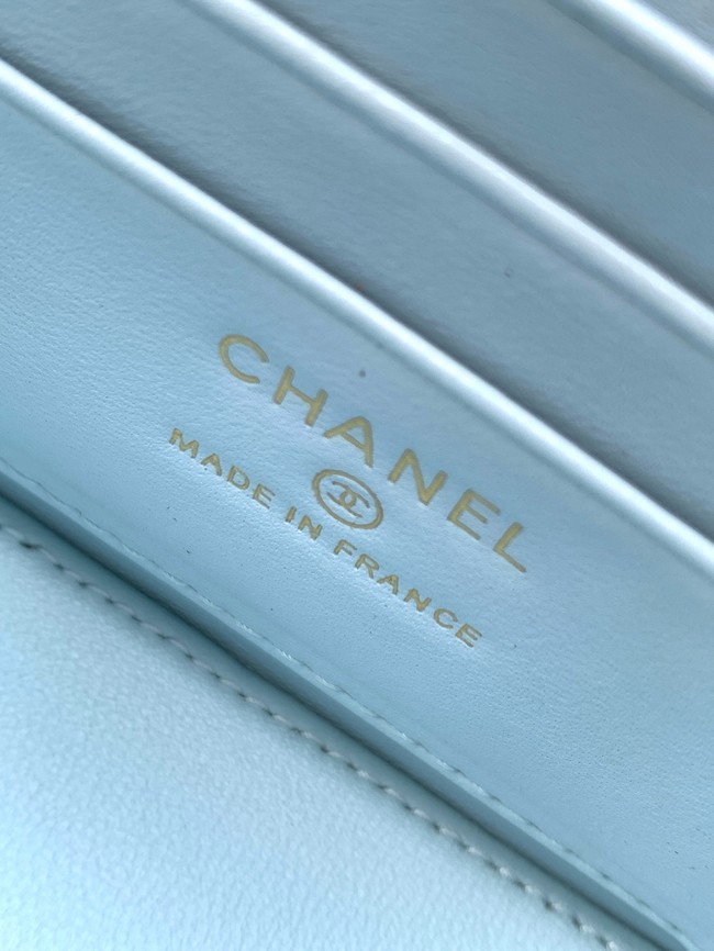 CHANEL Classic Small Vanity with Chain AP4799 light blue