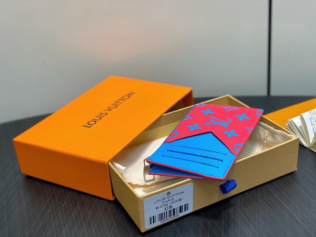 Louis Vuitton Coin Card Holder M14762 Blue&Red