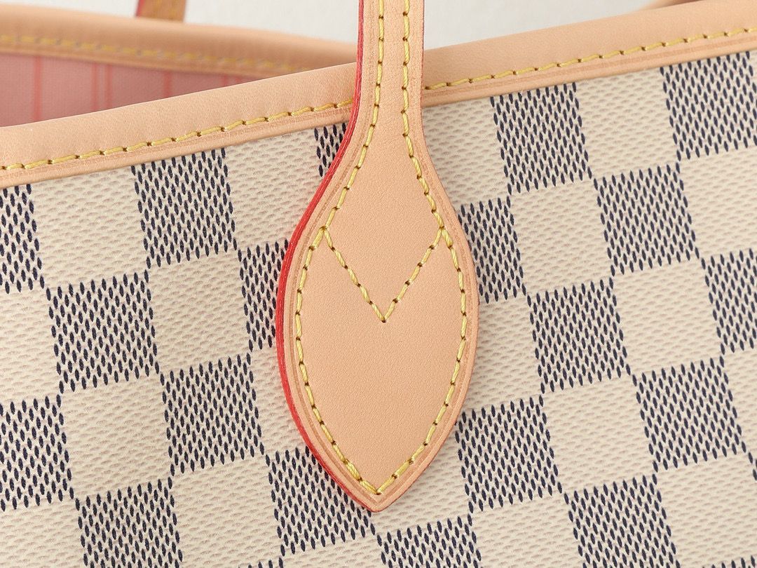 Louis Vuitton Damier Ebene Original NEVERFULL MM N40601 White&Pink