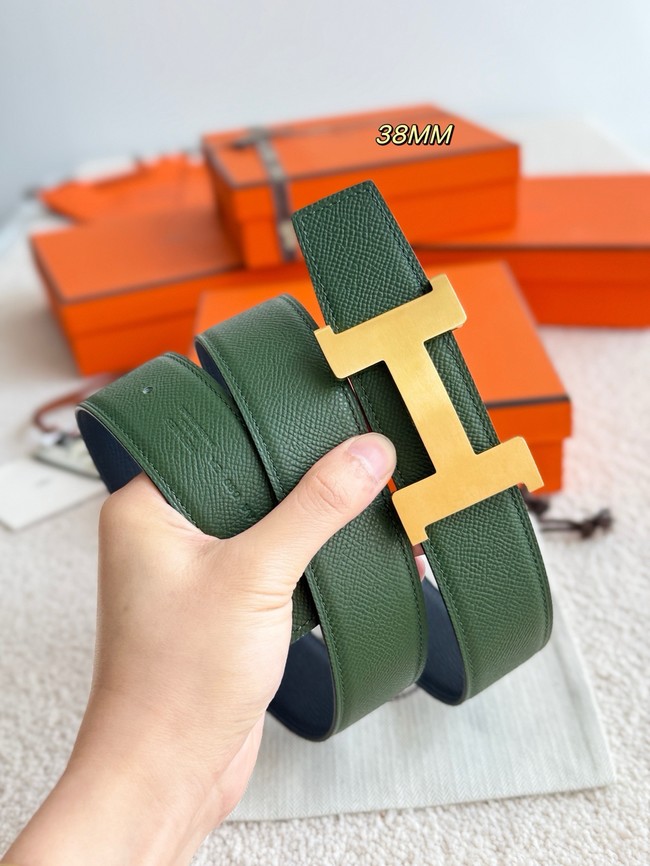 Hermes Epsom calfskin double-sided leather belt 65988