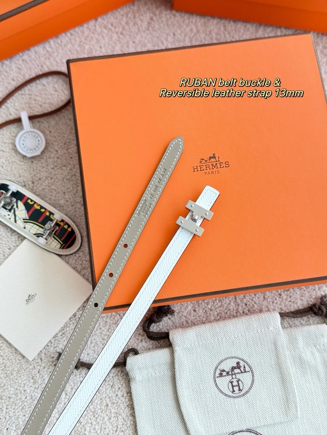 Hermes Swift & Epsom calfskin double-sided leather belt 66023