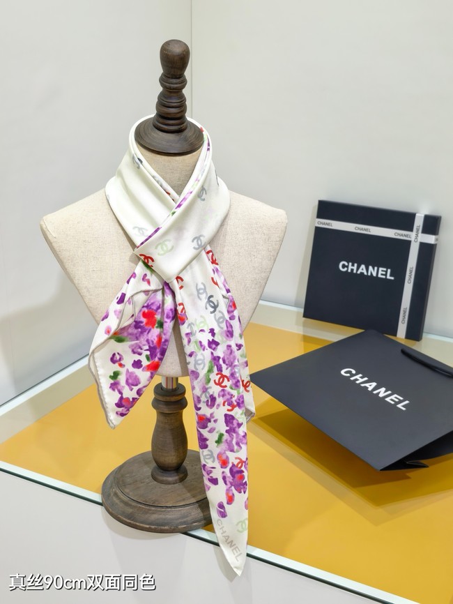 Chanel Square Scarf Silk Jacquard XT288