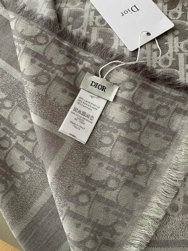 Dior Oblique Shawl Rosewood Pink Cashmere and Silk Jacquard KY078