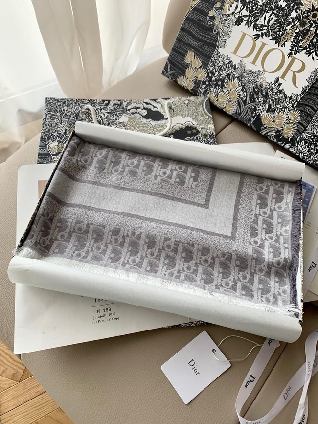 Dior Oblique Shawl Rosewood Pink Cashmere and Silk Jacquard KY078