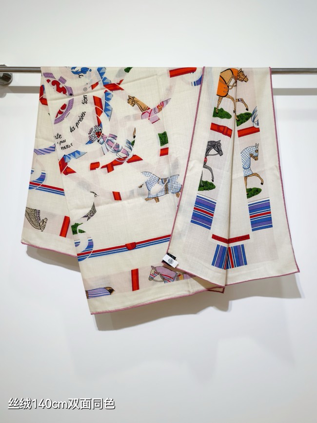 Hermes Shawl Cashmere and Silk Jacquard KY109