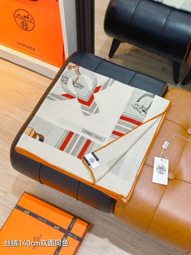 Hermes Shawl Cashmere and Silk Jacquard KY111