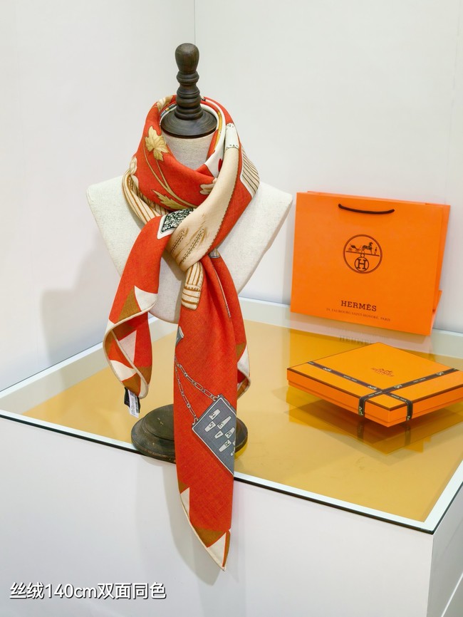 Hermes Shawl Cashmere and Silk Jacquard KY114