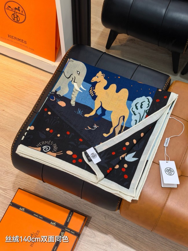 Hermes Shawl Cashmere and Silk Jacquard KY129