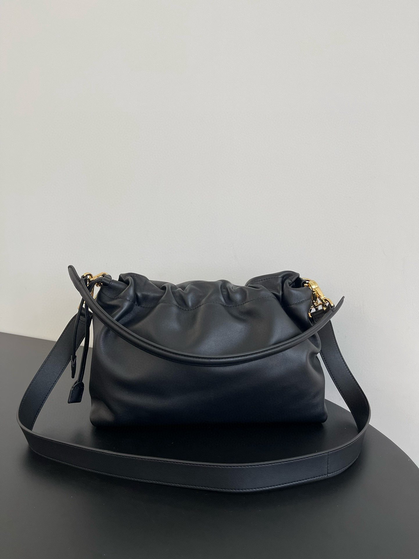 Fendi Mamma Baguette Original Leather Top Handle Bag 8832 Black