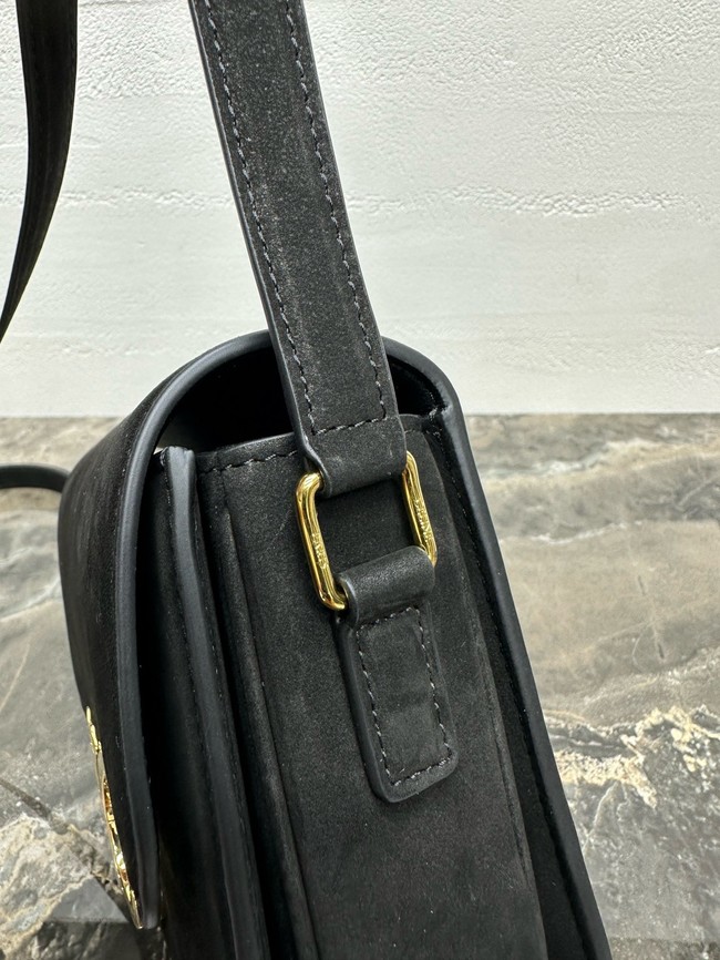 Celine TEEN TRIOMPHE BAG IN NUBUCK CALFSKIN 188423 black