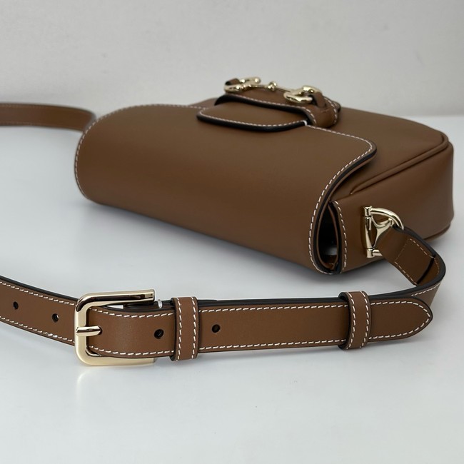 Gucci small shoulder bag leather 815205 brown