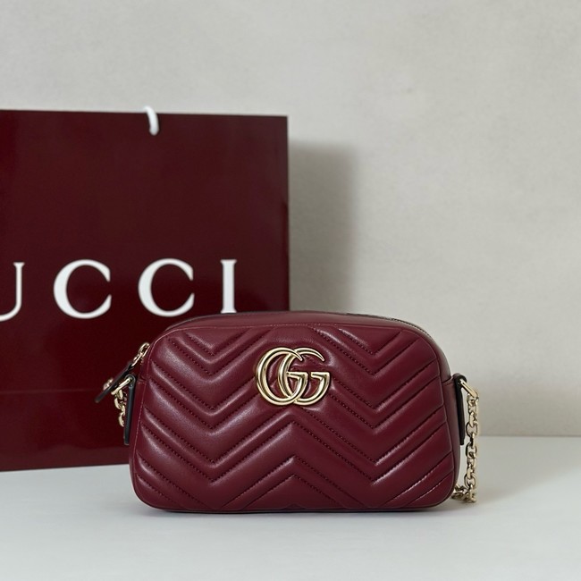 Gucci GG Marmont small camera bag 855273 Rosso Ancora red