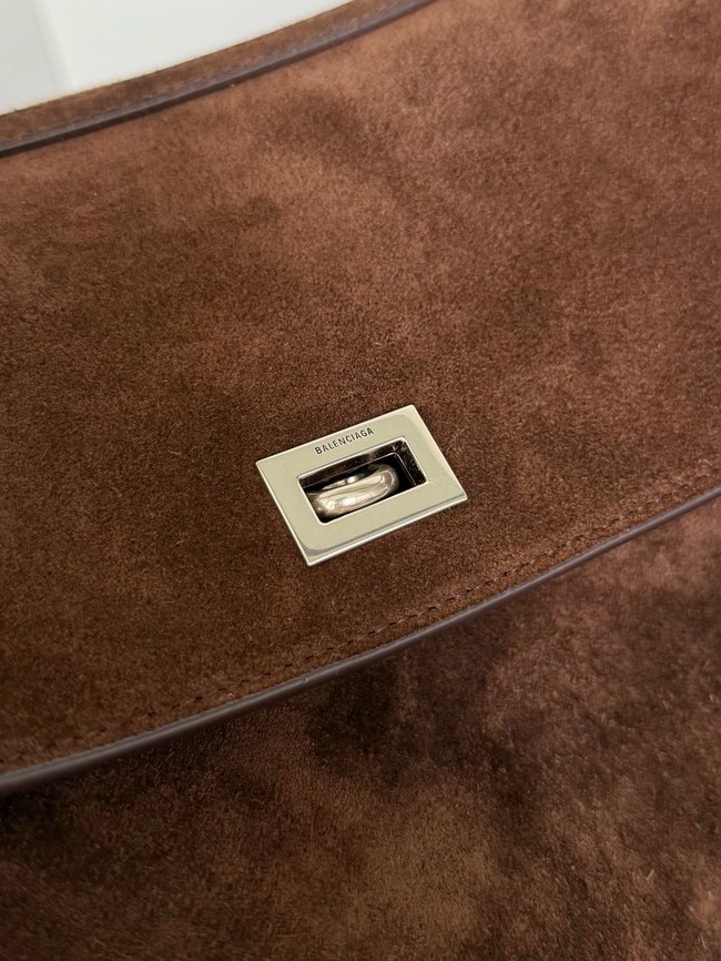 Balenciaga Rodeo Handbag Large suede calfskin 795459 Coffee