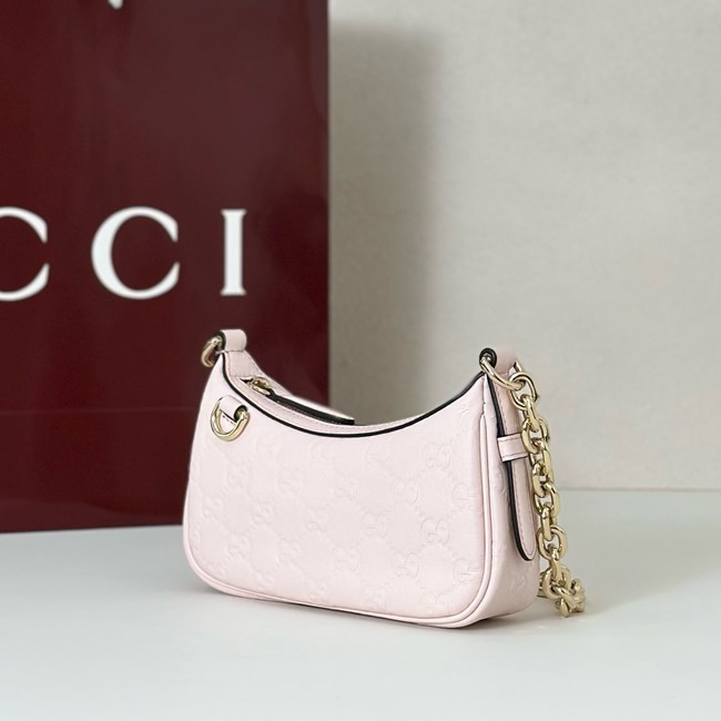 Gucci GG Emblem mini shoulder bag 847091 pink