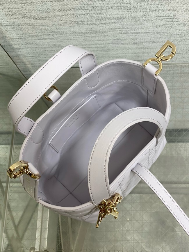 Small Dior Toujours Vertical Tote Bag Macrocannage Crinkled Calfskin M2835  purple