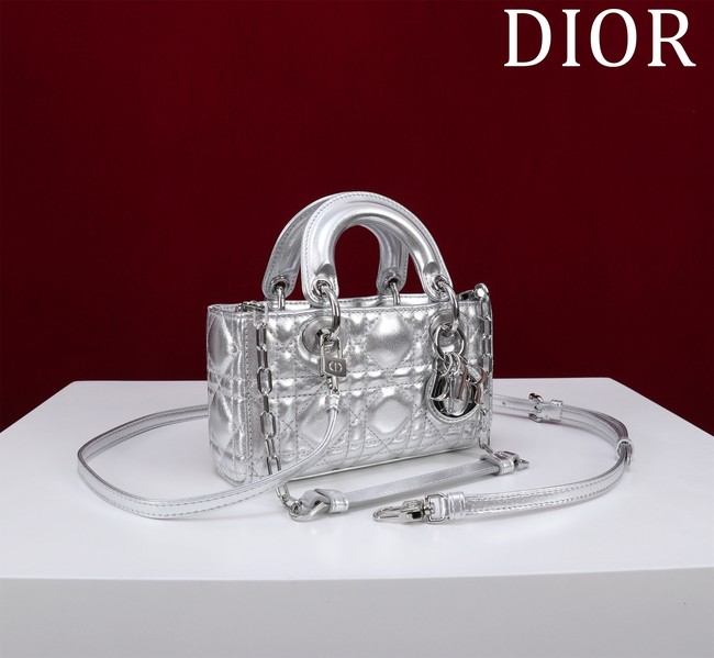 Dior Lady D-Joy Micro Bag Cannage Lambskin S0910O Silver