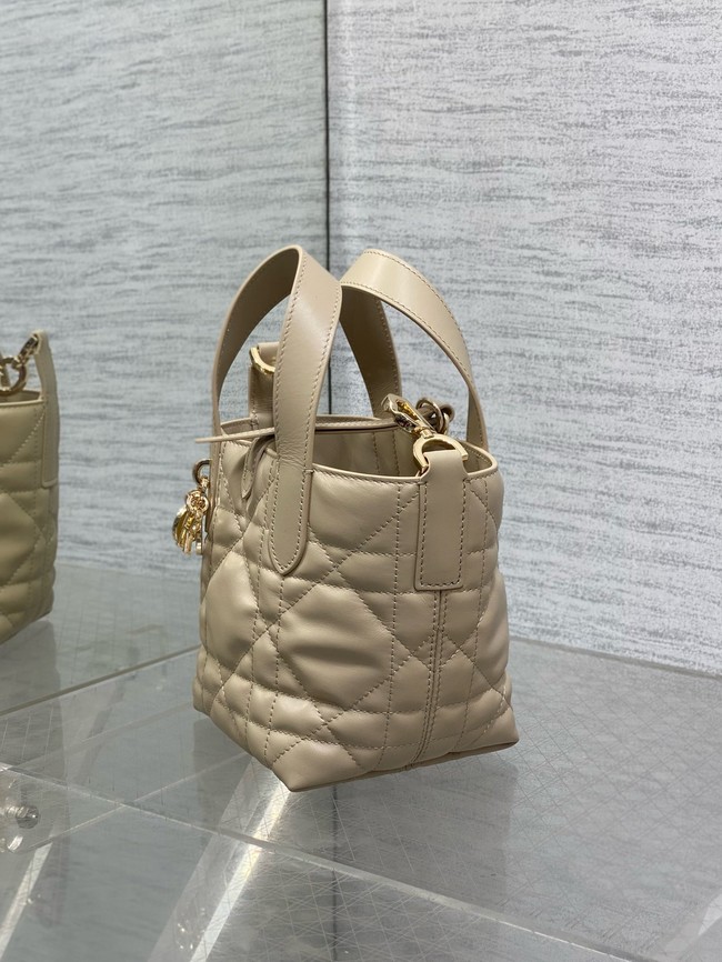 Dior Toujours Vertical Nano Tote Bag Macrocannage Calfskin S6100 beige
