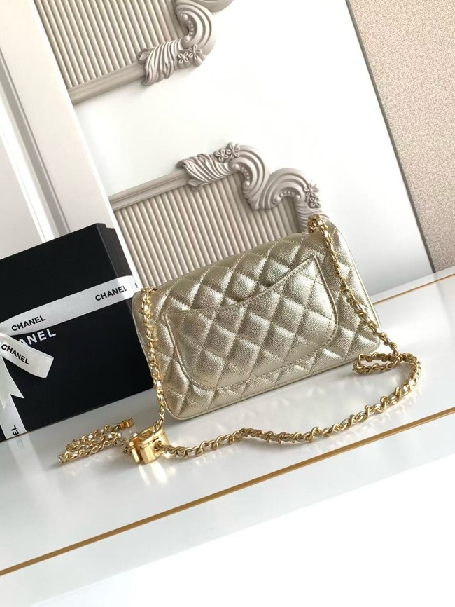 CHANEL mini Flap Bag  AS5759 light gold