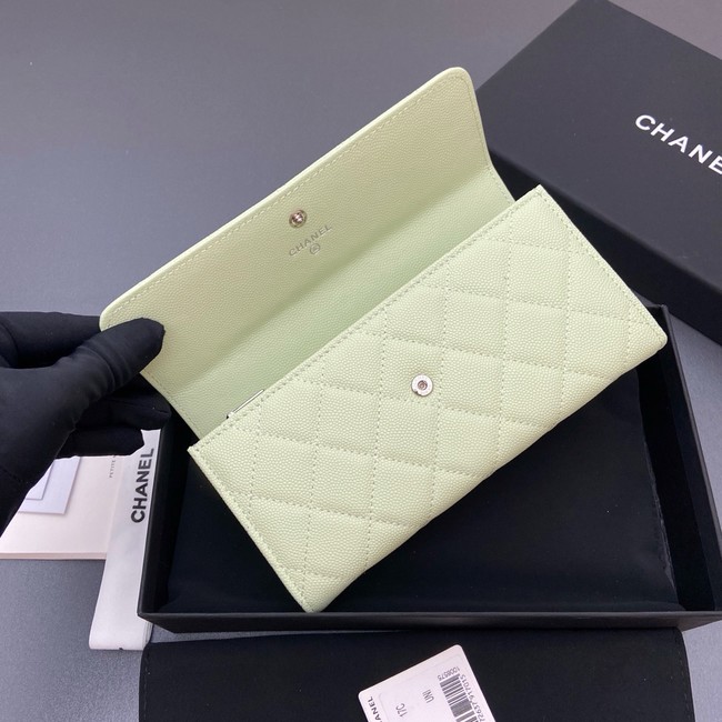 Chanel Long Flap Wallet AP3724 light green