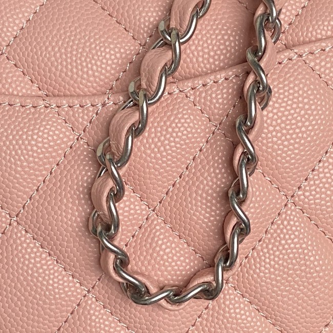 CHANEL Clutch With Chain AS2701 pink&Silver Metal