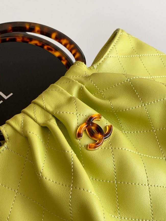 CHANEL Hobo Bag Lambskin AS6010 green