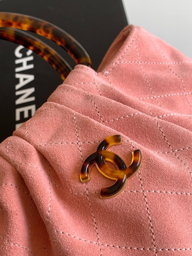 CHANEL Hobo Bag Suede AS6010 pink
