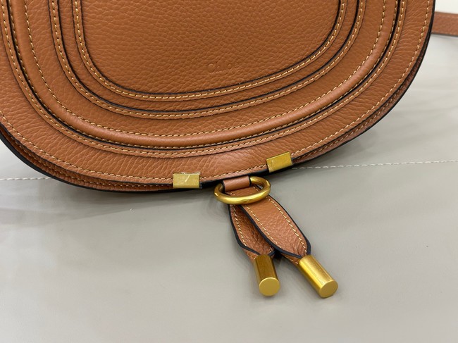 Chloe Grained Calfskin MARCIE saddle bag 31054 brown