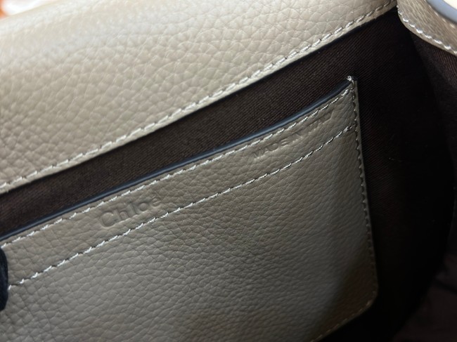 Chloe Grained Calfskin MARCIE saddle bag 31054 light gray