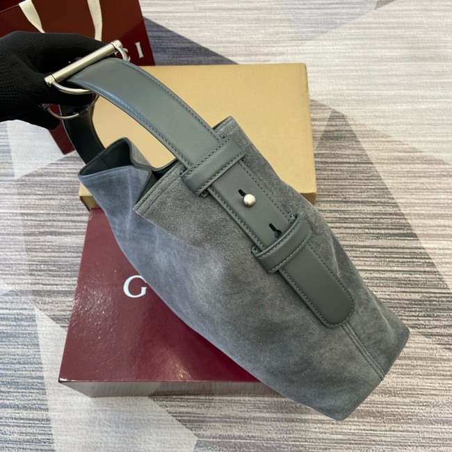 Gucci Beatrix medium tote bag suede 850926 gray