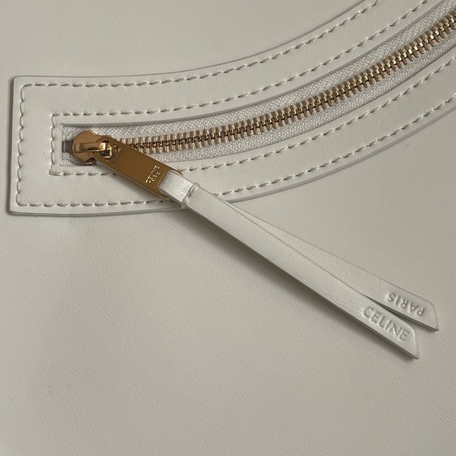 Celine FLAT CABAS NEW LUGGAGE IN GLOSSY CALFSKIN 123963 WHITE